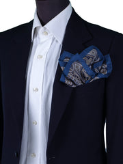 Fazzoletto da taschino XL blu in puro cotone MADDY