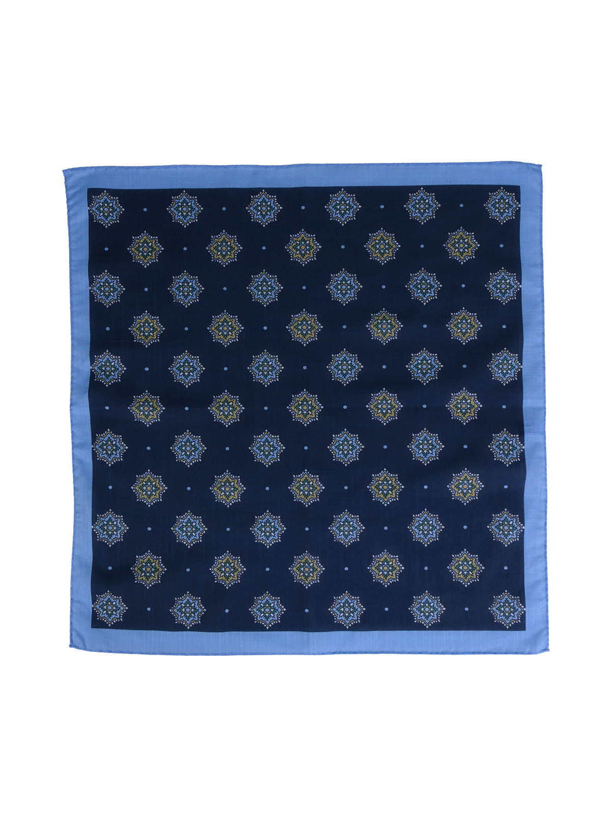 Fazzoletto da taschino XL blu in puro cotone SHAKI
