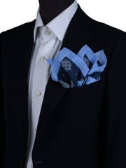 Fazzoletto da taschino XL blu in puro cotone SHAKI