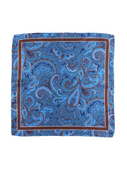 Fazzoletto da taschino 45x45cm marrone in seta stampata DINA