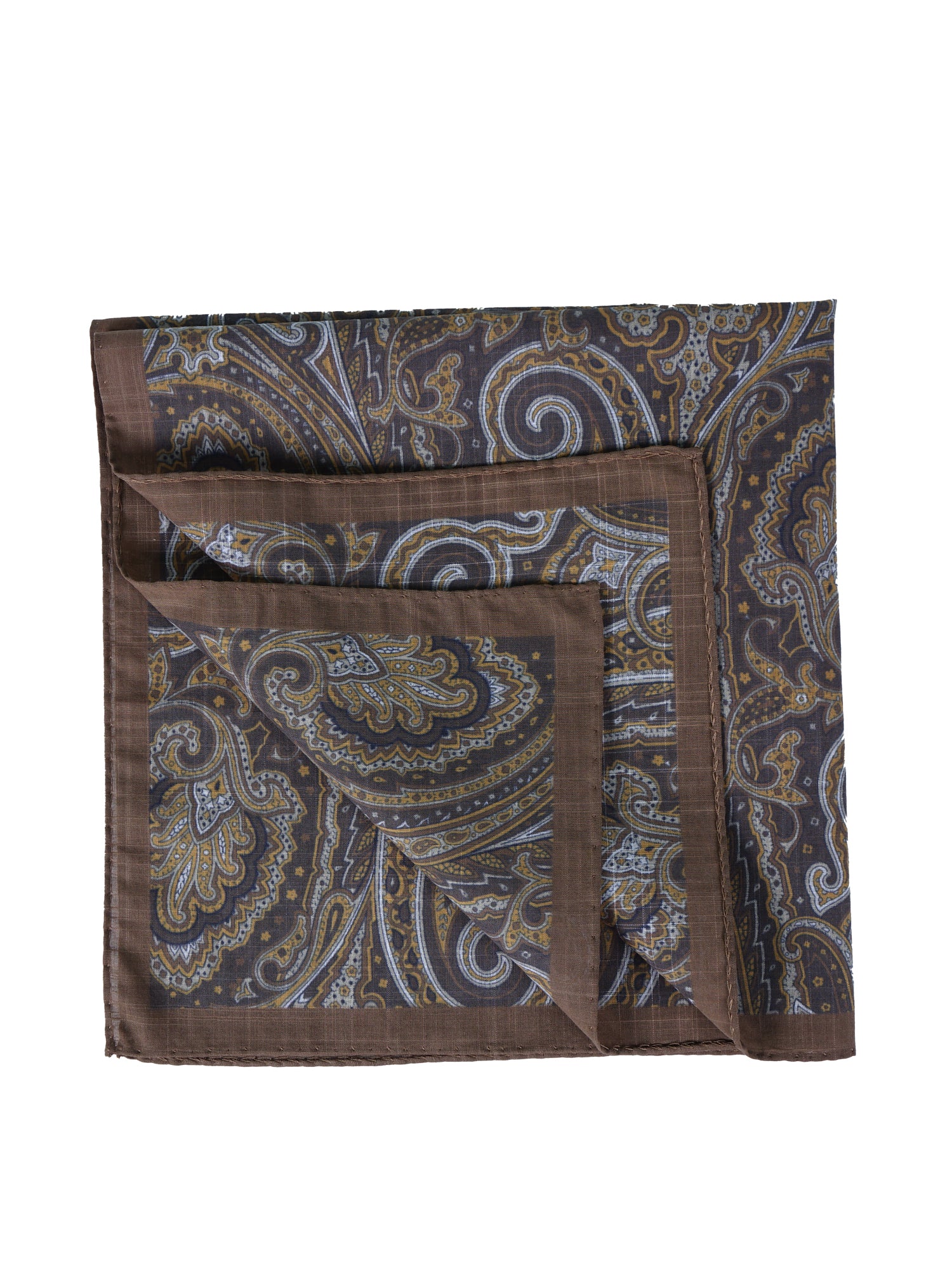 Fazzoletto da taschino XL MARRONE in puro cotone MADDY