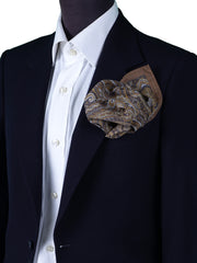 Fazzoletto da taschino XL MARRONE in puro cotone MADDY
