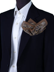 Fazzoletto da taschino XL MARRONE in puro cotone MADDY