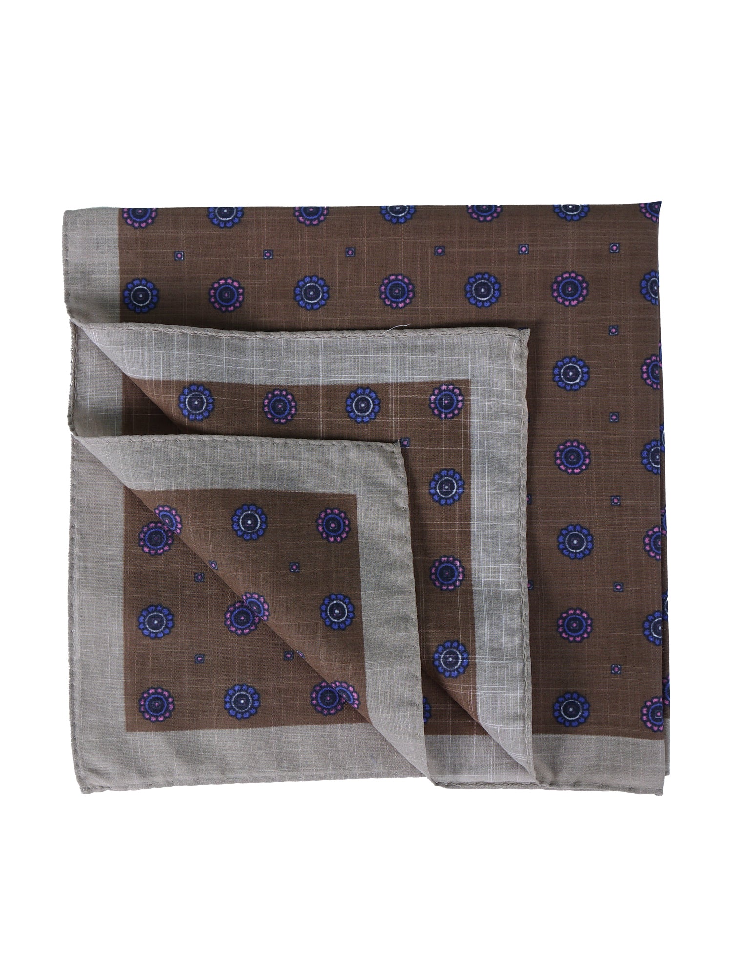 Brown XL pocket square in pure cotton SFINGE
