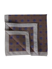 Brown XL pocket square in pure cotton SFINGE