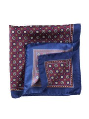 Fazzoletto da taschino 45x45cm bordeaux in seta stampata SKINNER