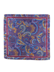 Fazzoletto da taschino 45x45cm bordeaux in seta stampata DINA