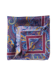 Fazzoletto da taschino 45x45cm bordeaux in seta stampata DINA