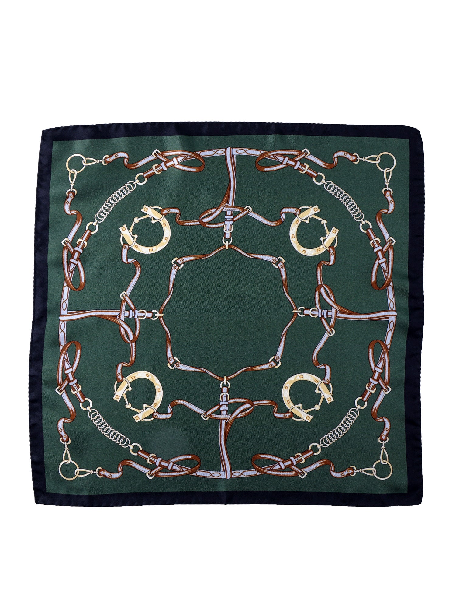 Fazzoletto da taschino verde XL in seta stampata REINS