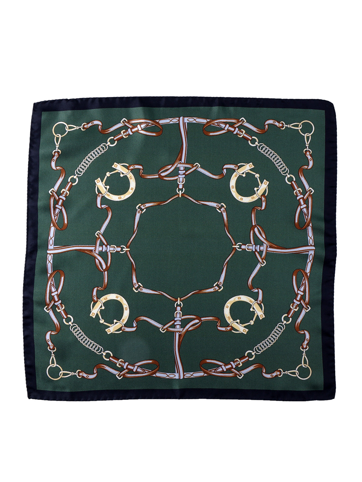 Fazzoletto da taschino verde XL in seta stampata REINS