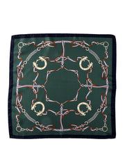 Fazzoletto da taschino verde XL in seta stampata REINS