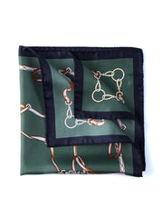 Fazzoletto da taschino verde XL in seta stampata REINS