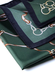 Fazzoletto da taschino verde XL in seta stampata REINS