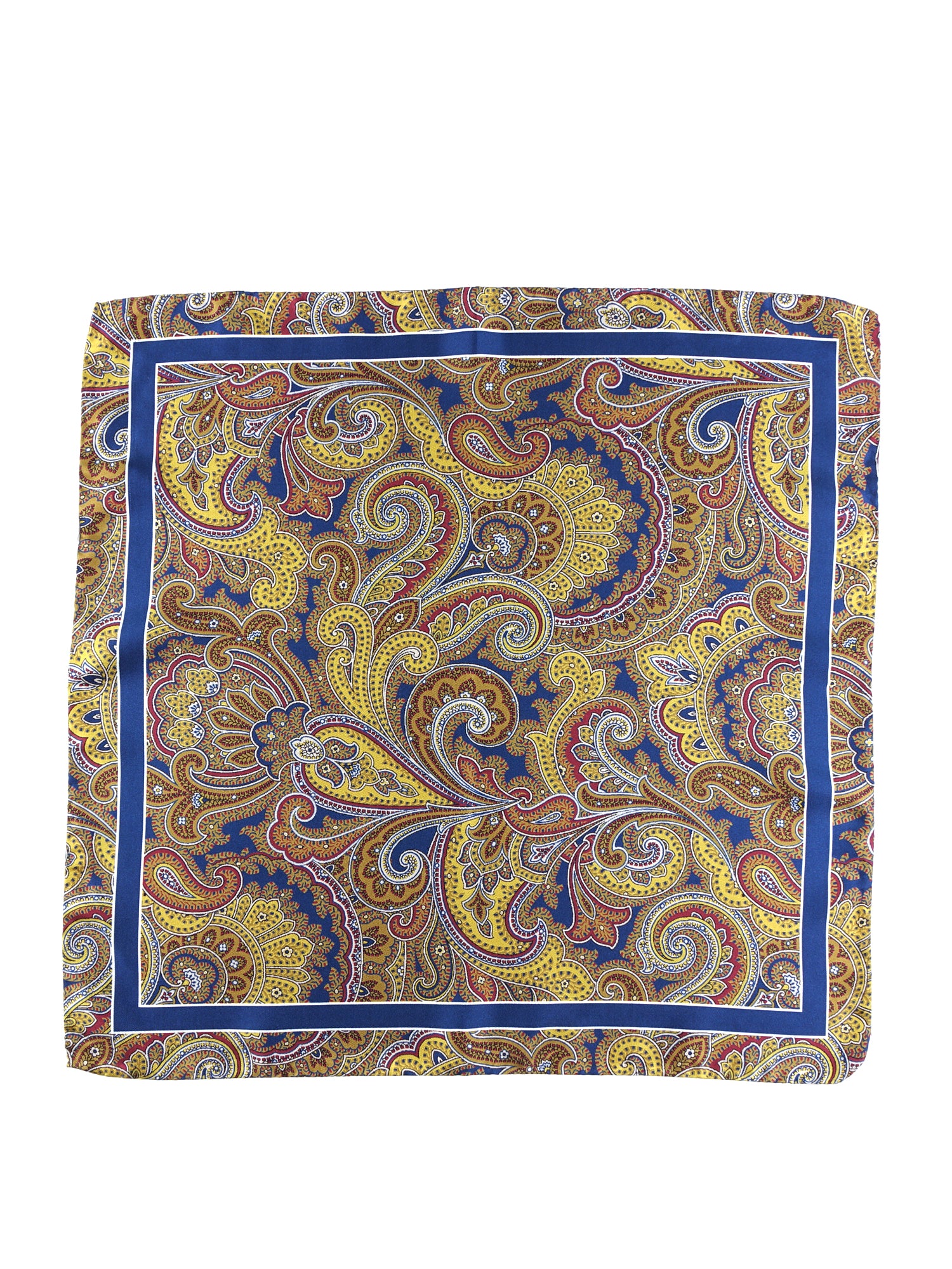 Fazzoletto da taschino 45x45cm giallo in seta stampata DINA