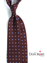 Cravatta marrone 3 Pieghe FELIX in lana challis stampata inglese