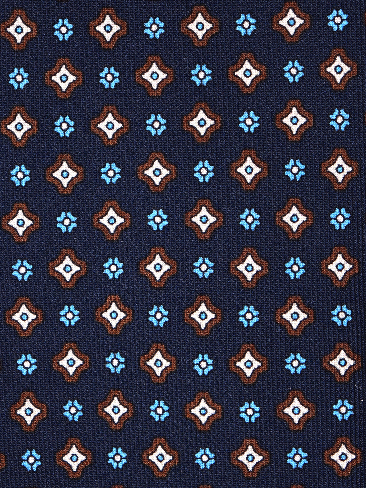Cravatta 3 pieghe FIXI in seta stampata inglese blu navy