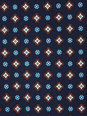 Cravatta 3 pieghe FIXI in seta stampata inglese blu navy