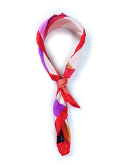 Foulard arancione in seta stampata WAVES