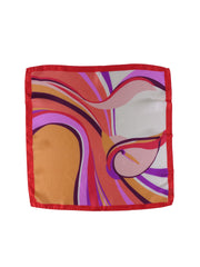 Foulard arancione in seta stampata WAVES