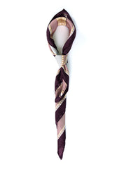 Foulard fantasia in beige/grigio in pura seta stampata BERENIKE