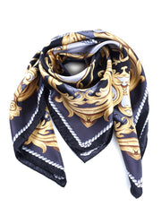 Foulard nero 90x90cm in seta stampata PAINTING