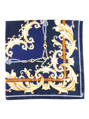 Foulard blu 90x90cm in seta stampata PAINTING