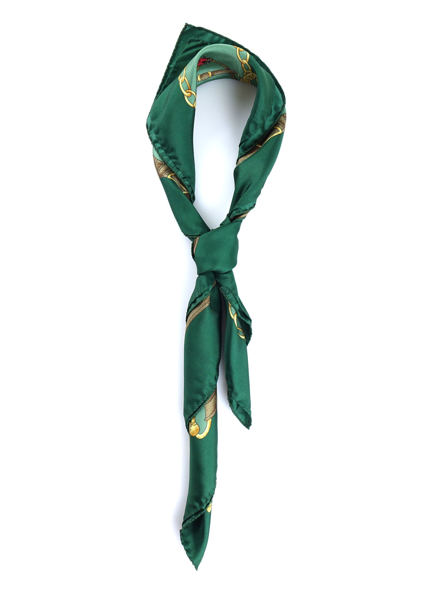 Foulard verde 90x90cm in seta stampata LADY BUGS