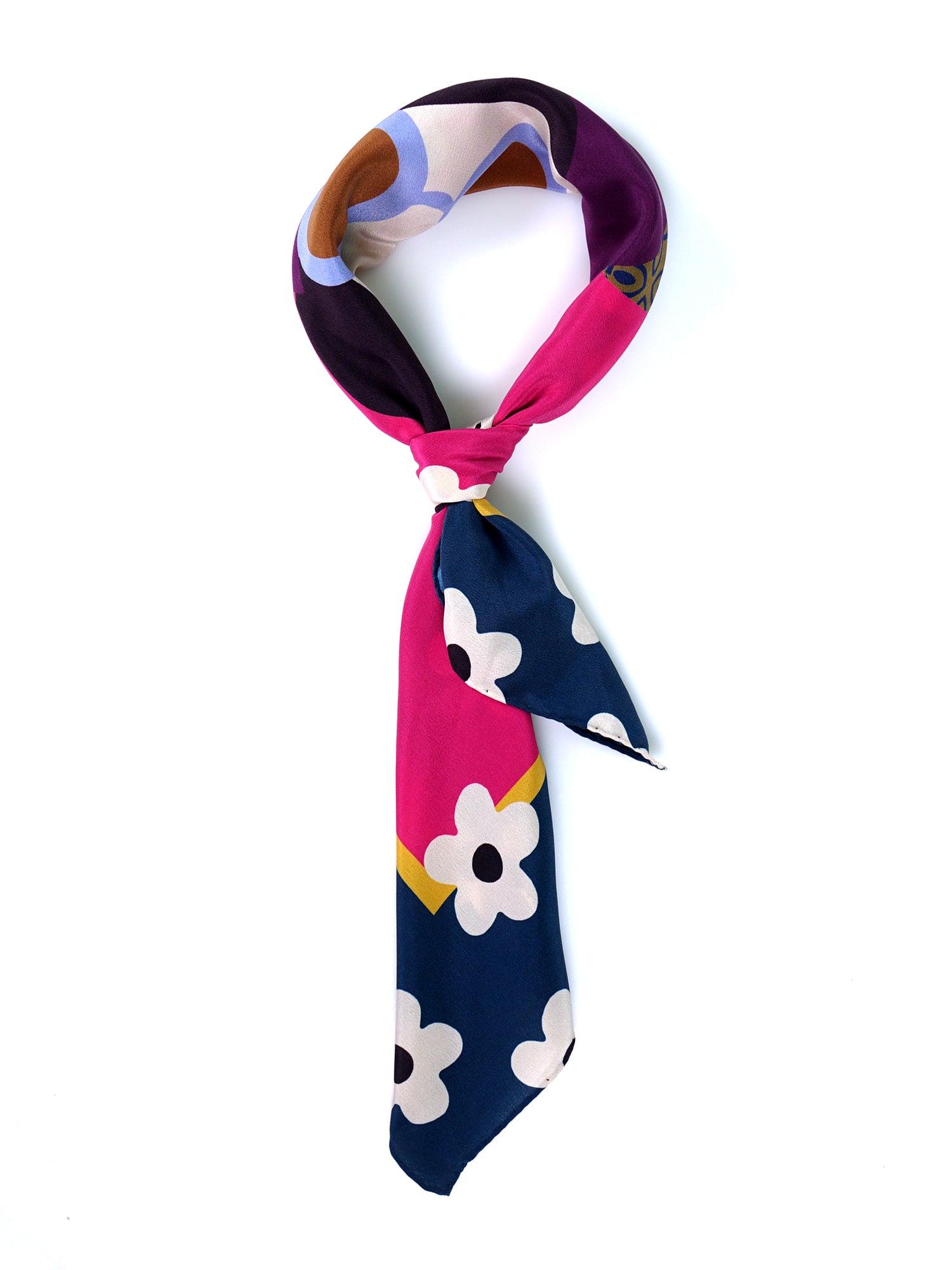 Foulard ottanio 70x70cm in seta crespo stampata LADY
