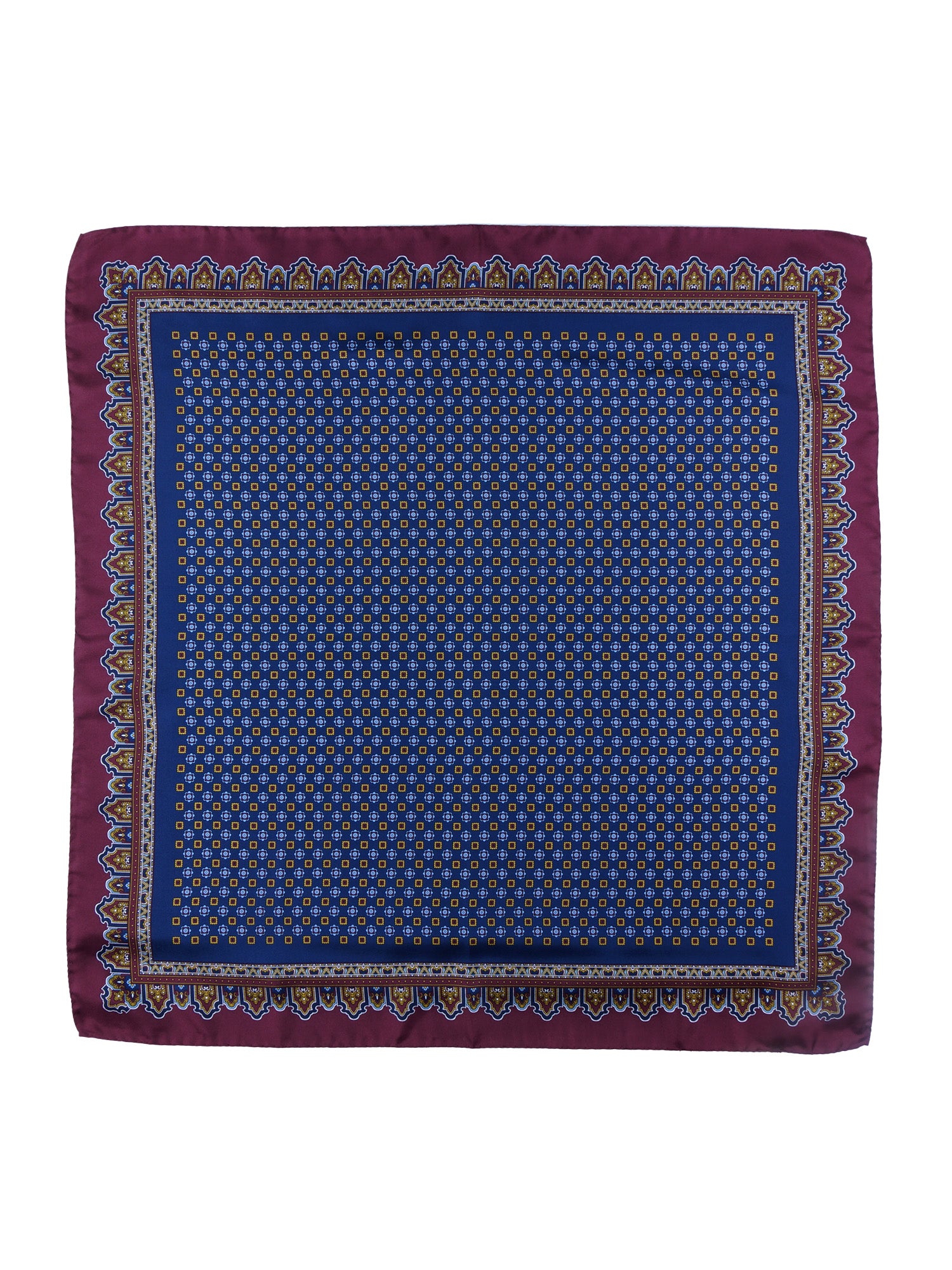 Foulard blu 70x70cm in seta stampata NARCISO