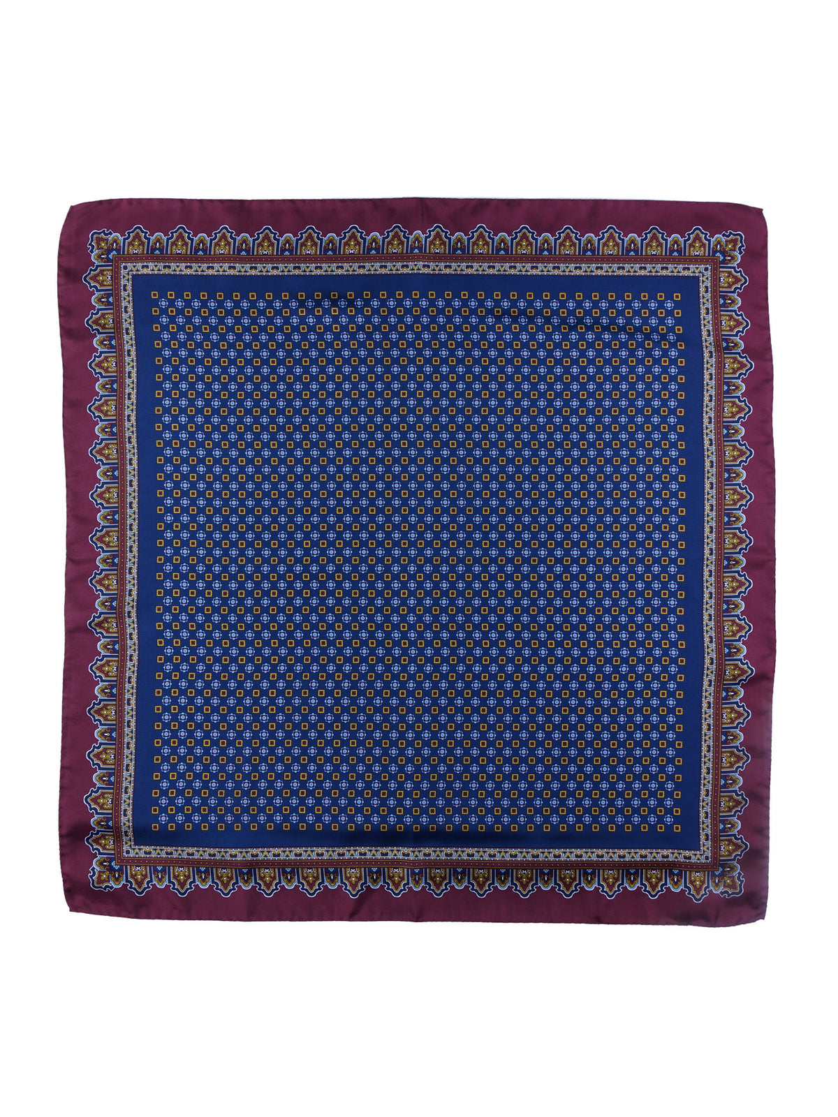Foulard blu 70x70cm in seta stampata NARCISO