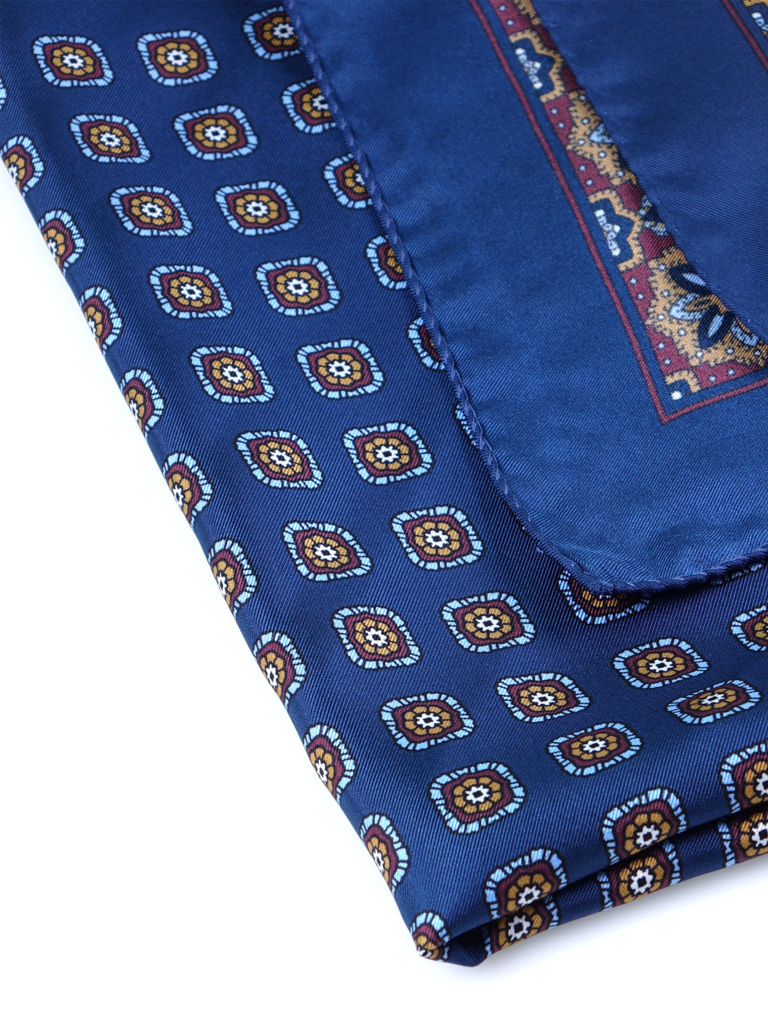 Foulard blu 70x70cm in seta stampata FEDE
