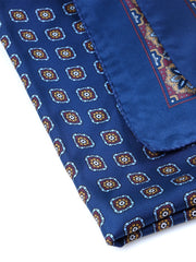 Foulard blu 70x70cm in seta stampata FEDE