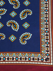 Foulard blu 70x70cm in seta stampata FALENA