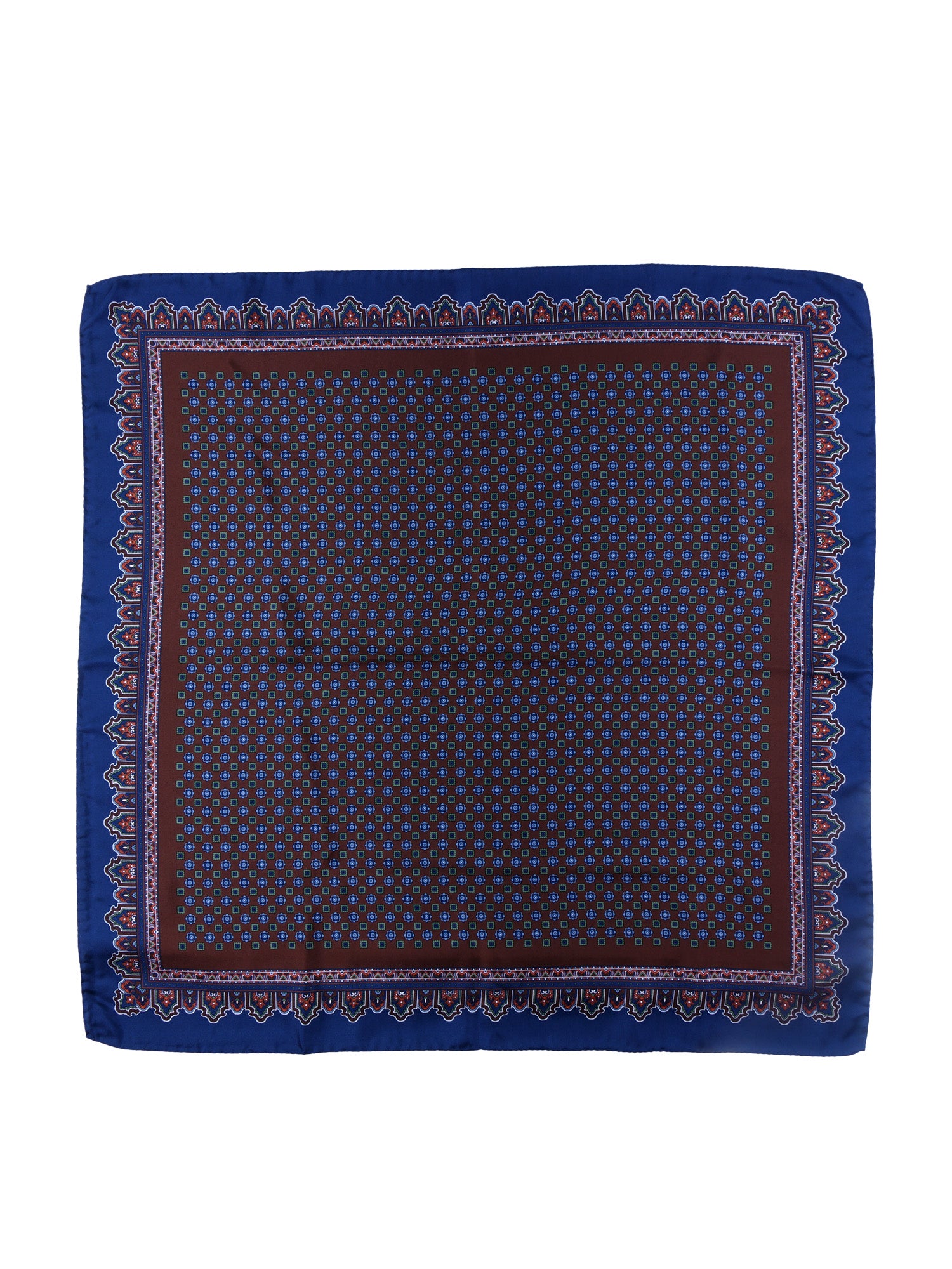 Foulard marrone 70x70cm in seta stampata NARCISO