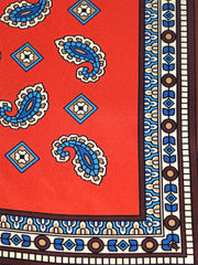 Foulard arancione 70x70cm in seta stampata FALENA