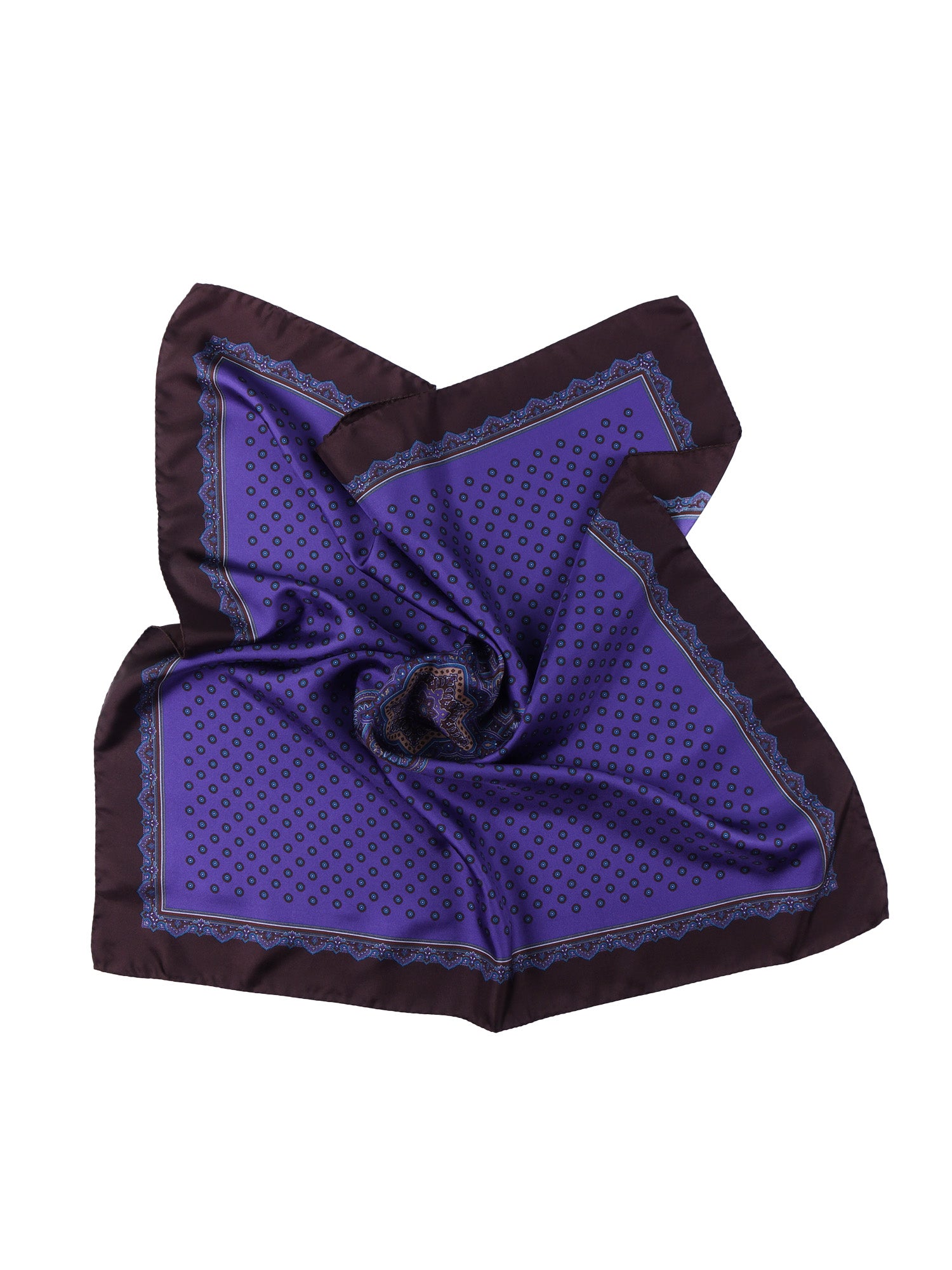 Foulard viola 70x70cm in seta stampata MELIER