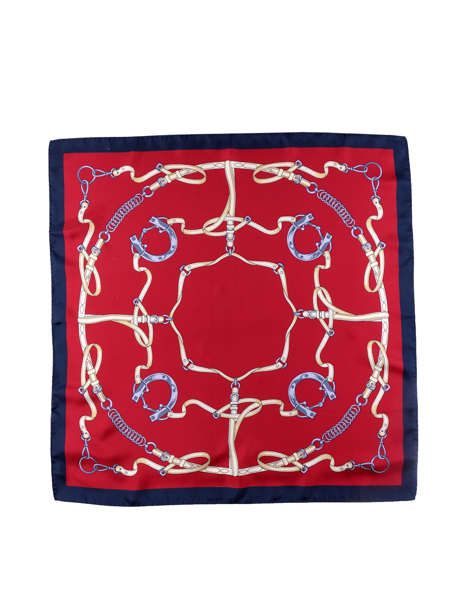Foulard rosso 70x70cm in seta stampata REINS