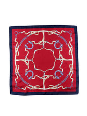 Foulard rosso 70x70cm in seta stampata REINS