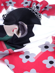 Foulard rosso 70x70cm in seta crespo stampata LADY