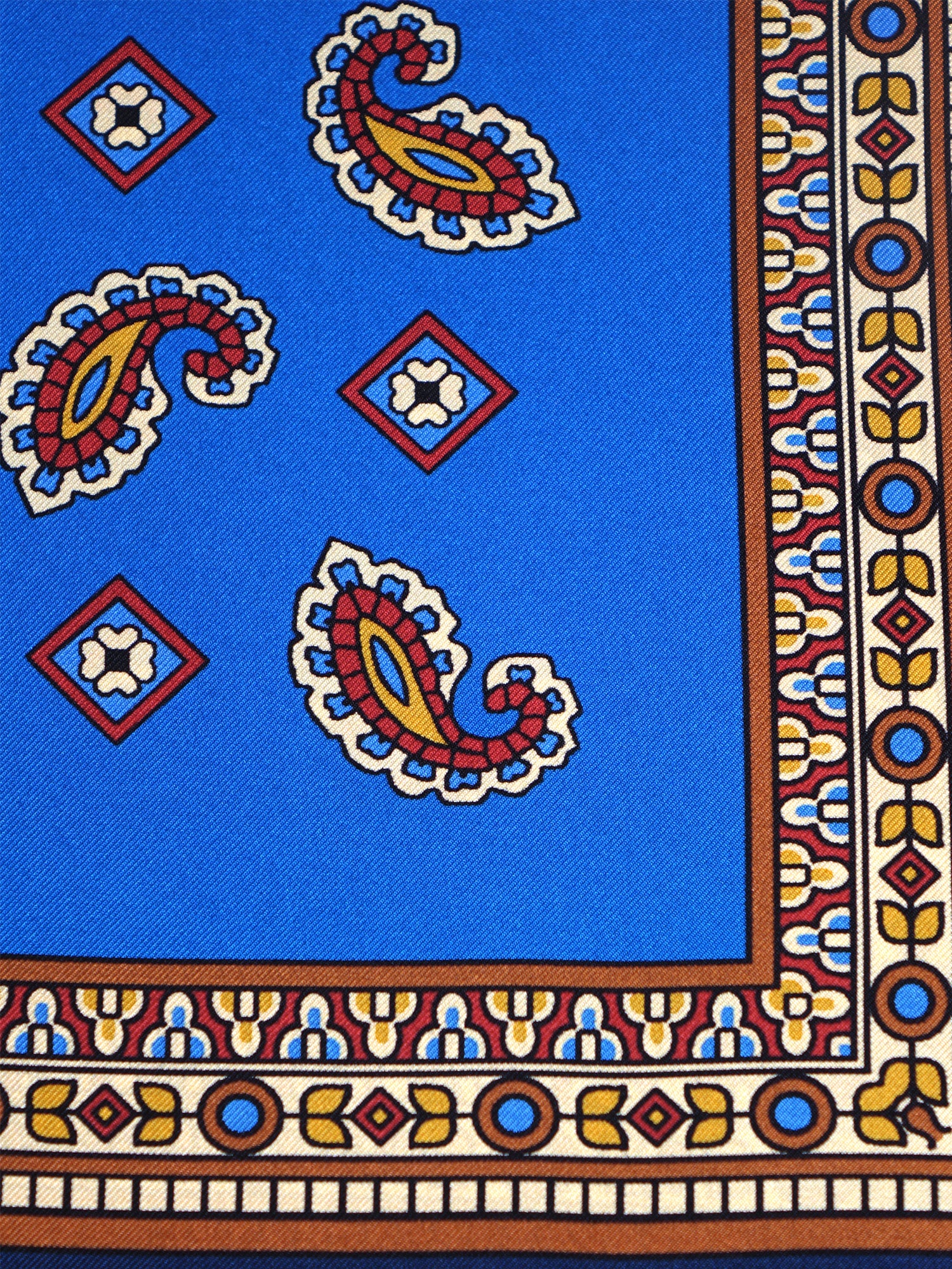 Foulard blu elettrico 70x70cm in seta stampata FALENA