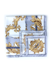Foulard bianco 70x70cm in pura seta stampata PAINTING