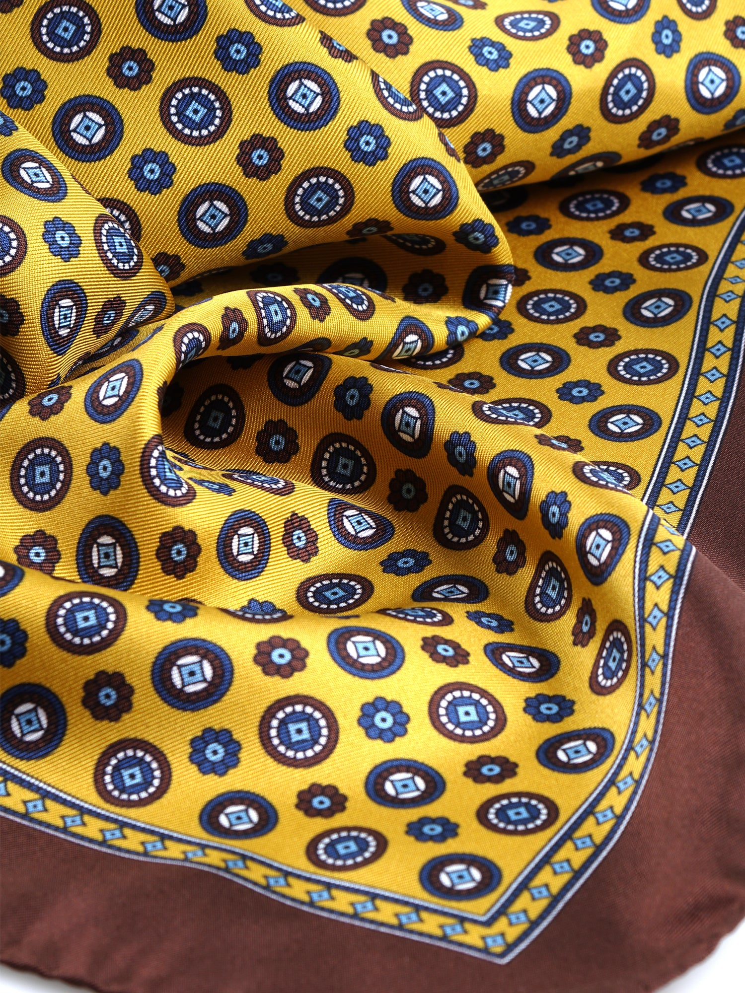 Burgundy scarf 70x70cm in LADY BUGS printed silk