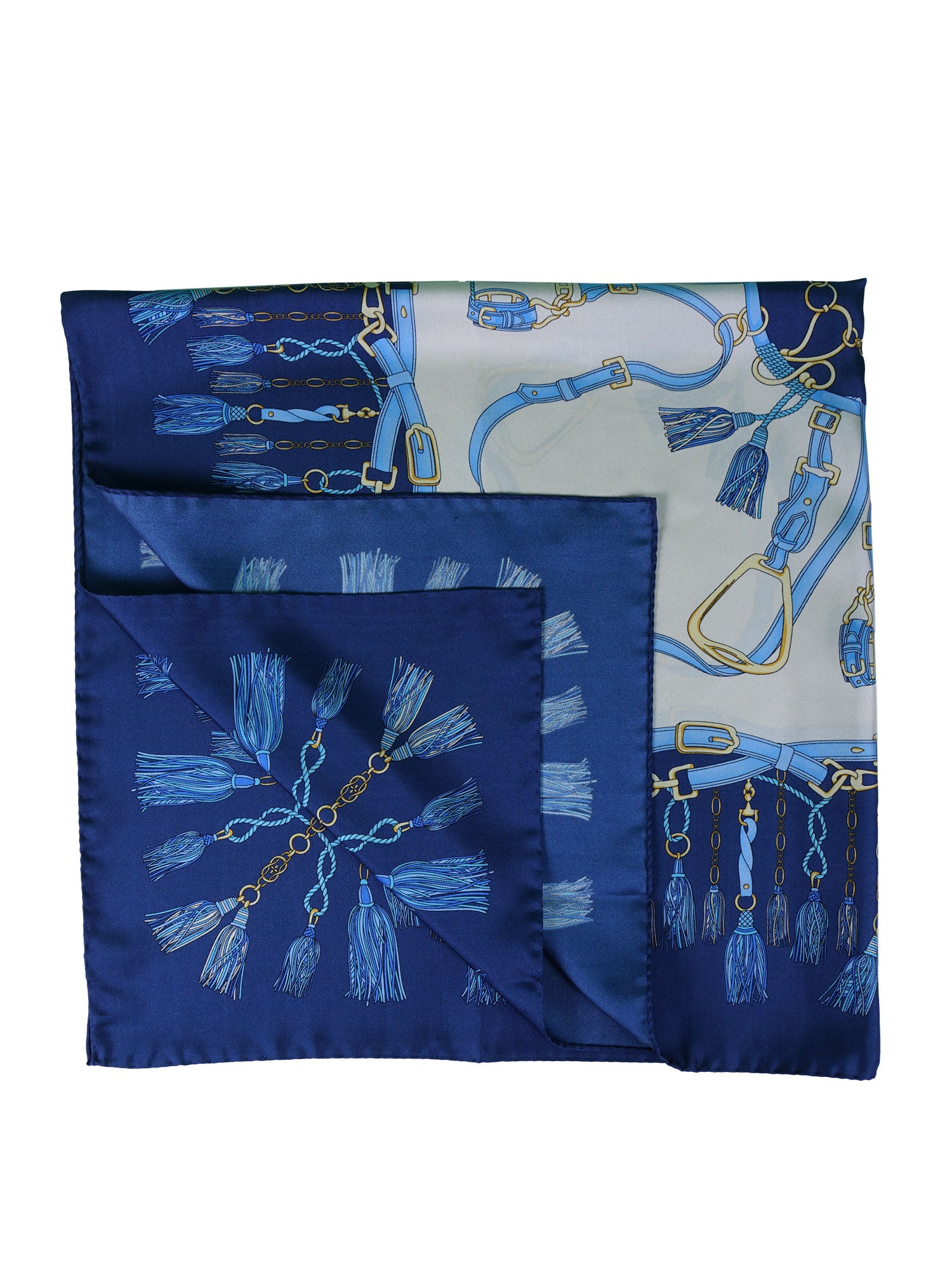 Foulard con fondo avorio in pura seta stampata CORDIN