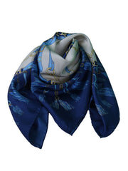 Foulard con fondo avorio in pura seta stampata CORDIN