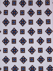 Cravatta 3 pieghe FLICK seta stampata bianco