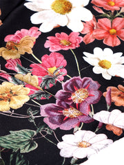 Stola in pura seta raso stampato Nero FLOVER