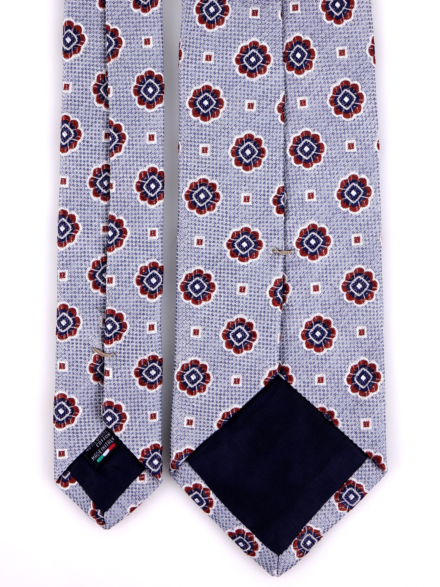 Cravatta 3 pieghe FREY seta\cotone blu