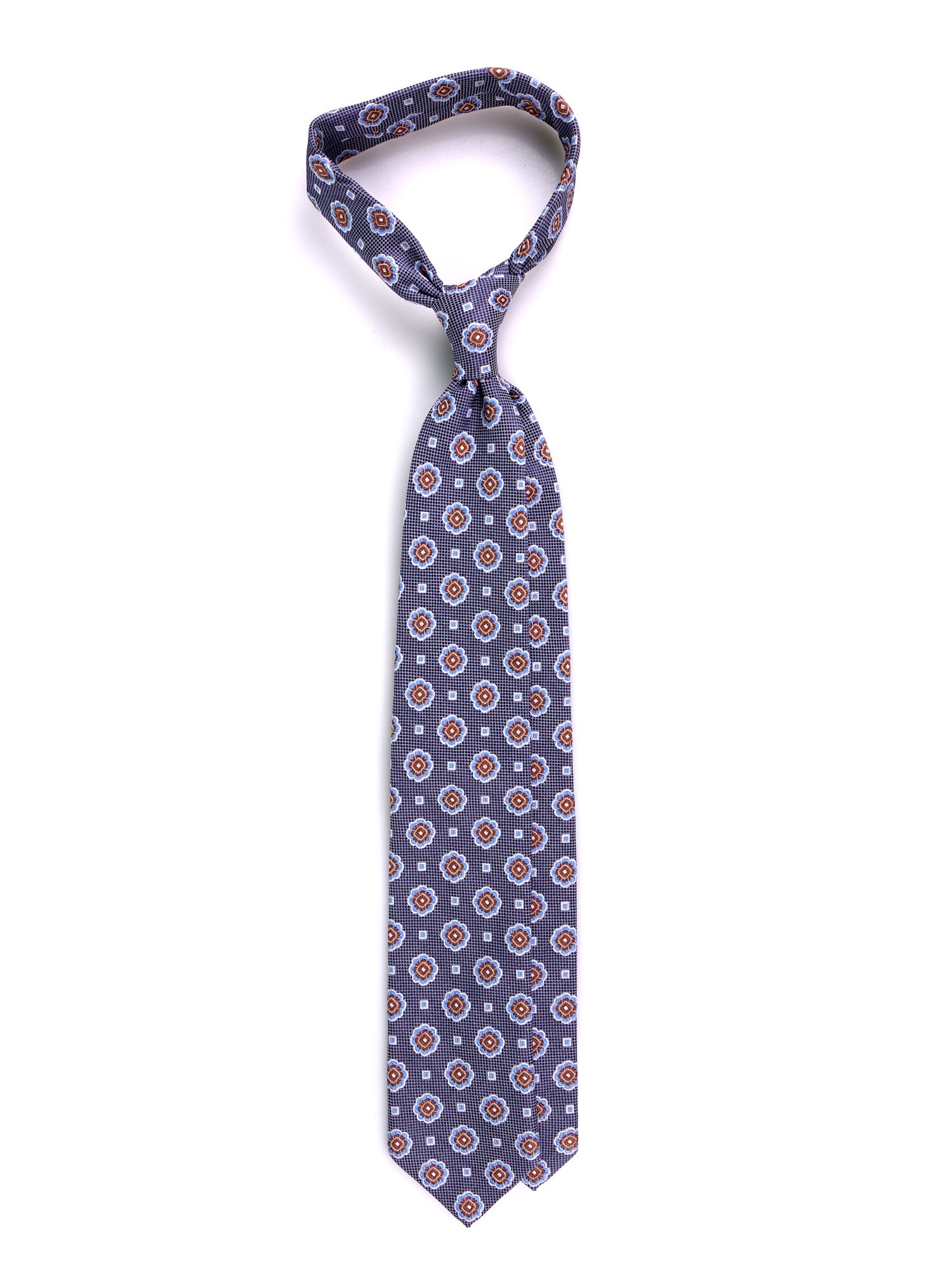 Cravatta 3 pieghe FREY seta\cotone blu scuro