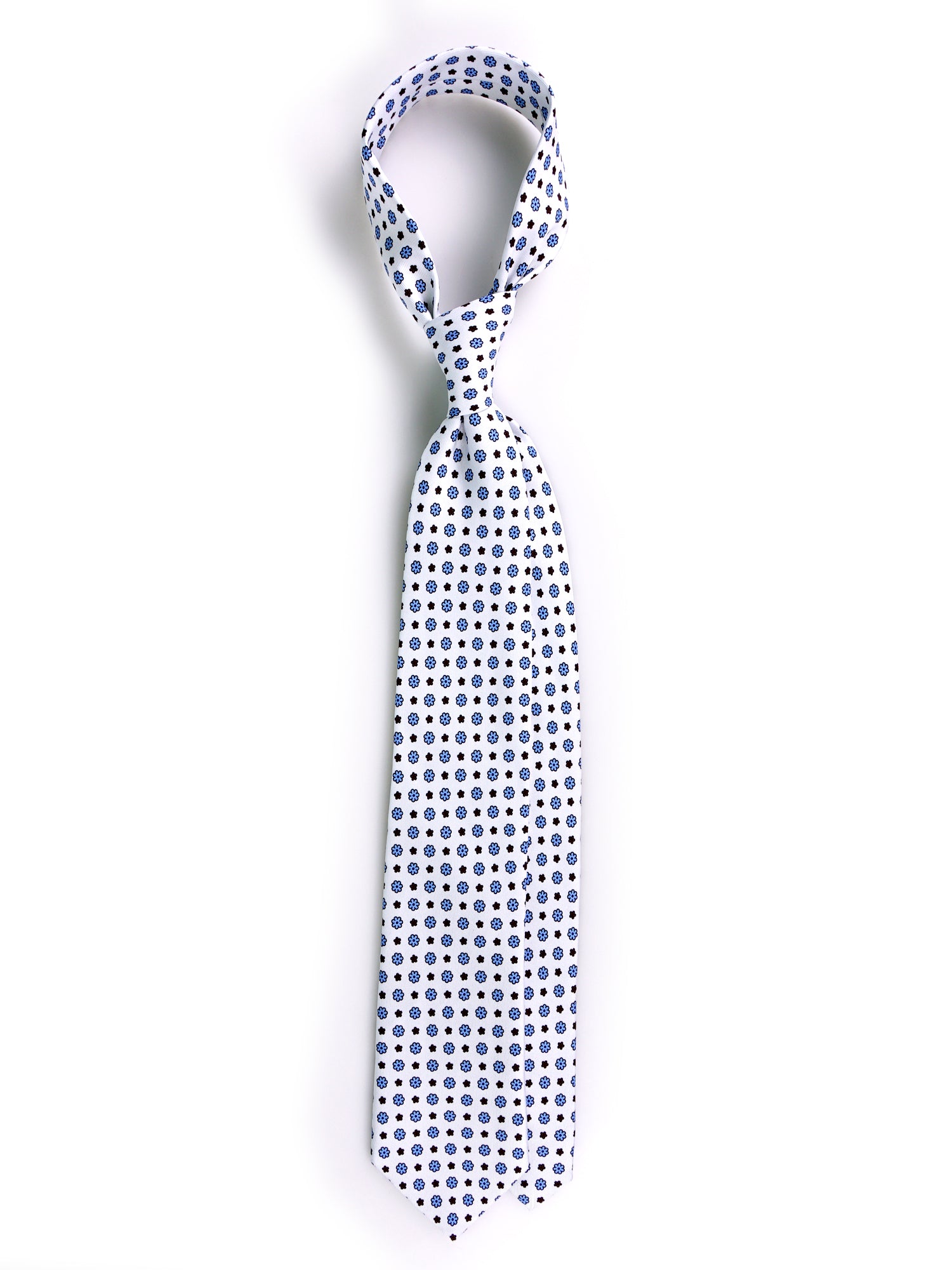 Cravatta 3 Pieghe bianco FROSTELLE seta stampata inglese