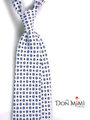 Cravatta 3 Pieghe bianco FROSTELLE seta stampata inglese